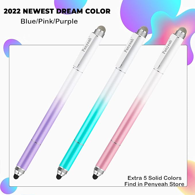 Penyeah Stylus Pens (4 in 1), Universal Phone/Tablet Stylus for iPhone/iPad/Pro/Mini/Android/Samsung/Fire and All Capacitive Touch Screens - Dream Pink