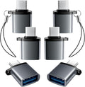 USBC to USB Adapter 6 Pack,USB C to A Adapter,USBC Male to USBA Female,USBC Adapters for iPhone 16 15,MacBook Pro Air,iPad,Samsung Galaxy,Grey