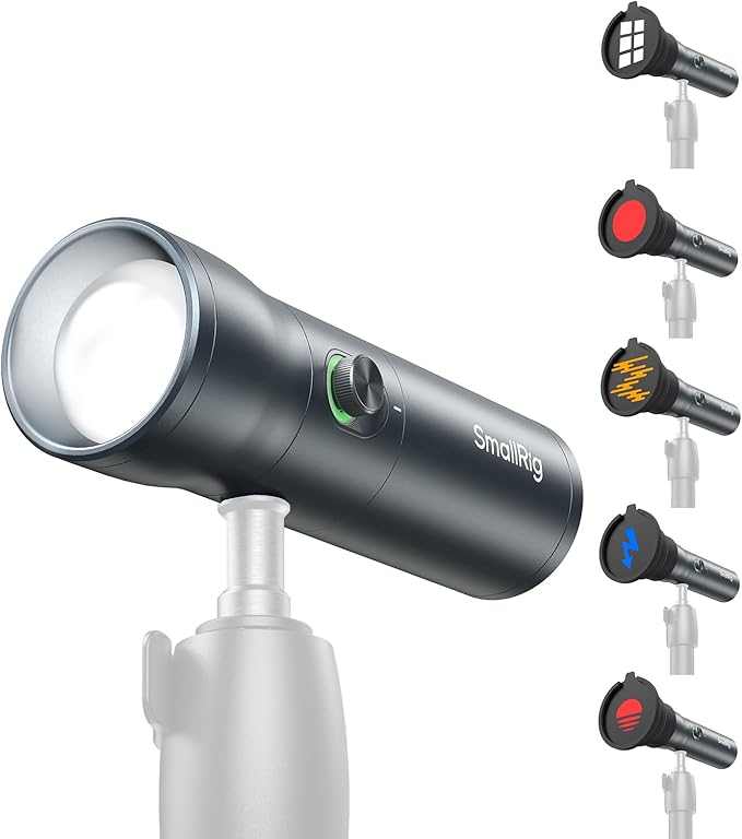 SMALLRIG RGB LED Photography Flashlight, 7500mAh Aluminum Alloy Patterned Ambient Light, 4 Color Fill Light with 20 Patterned Light Filters, Perfect for Photo, Content Creation Accessorie RF10C 4634