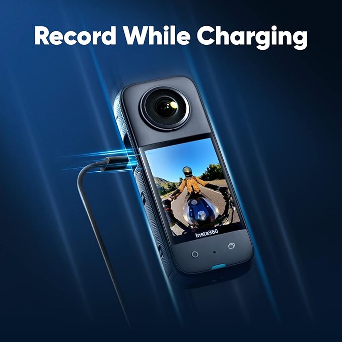 Insta360 X3 Motorcycle Kit (New Version) - Waterproof 360 Action Camera with 1/2" 48MP Sensors, 5.7K 360 Active HDR Video, 72MP 360 Photo, 4K Single-Lens, 60fps Me Mode, Stabilization