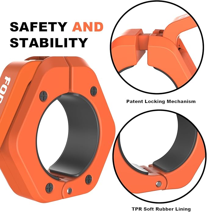 Magnetic Barbell Clamps 2 Inch Olympic – Quick Release Barbell Collars with Anti-Slip TPR Lining | Heavy Duty Weight Clips for Bars for Pro Gym Equipment