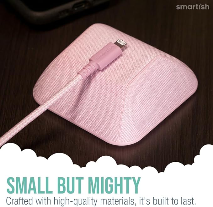 Smartish® Magnetic Cord Holder - Cable Wrangler Organizer with Magnet Clips for Charger Management on Desktop, Nightstand, or Side Table for All Cables, USB-C, Lightning Cables - I'm Blushing