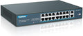 YuanLey 16 Port PoE Switch with 2 Gigabit Uplink, 16 PoE+ Port 10/100Mbps Network Switch, 802.3af/at Compliant, Durable Metal with 250W High Power, Unmanaged Plug and Play