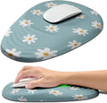 Hokafenle Ergonomic Mouse Pad Wrist Support with Stepped-Wedge Design, Wrist Rest Pain Relief Mousepad Filled with Memory Foam, Carpal Tunnel Mousepad for Wireless Mouse(12x8 inch, Little Daisy)