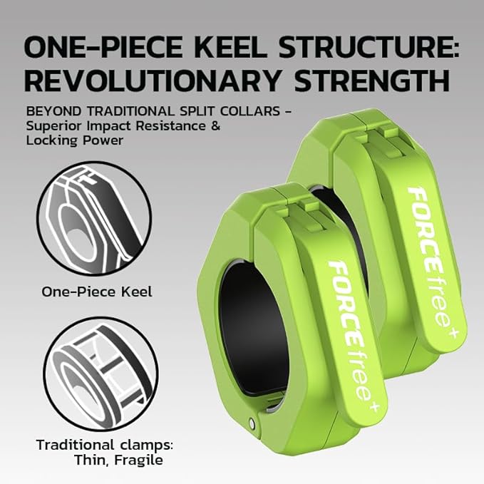Barbell Clips (Pair), Barbell Clamps, Quick Release Olympic Barbell Clamps with Anti Slip TPR Grip, Barbell Collars for Secure Weightlifting & Powerlifting