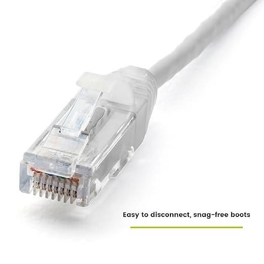 TRUECABLE Cat6 Component Rated Patch Cable, Unshielded (U/UTP), 1ft, White, 28AWG Solid Copper, Snagless 10G High-Speed Ethernet Cable, PoE++ 4PPoE 100W, UL Listed, RoHS-3, 5 Pack