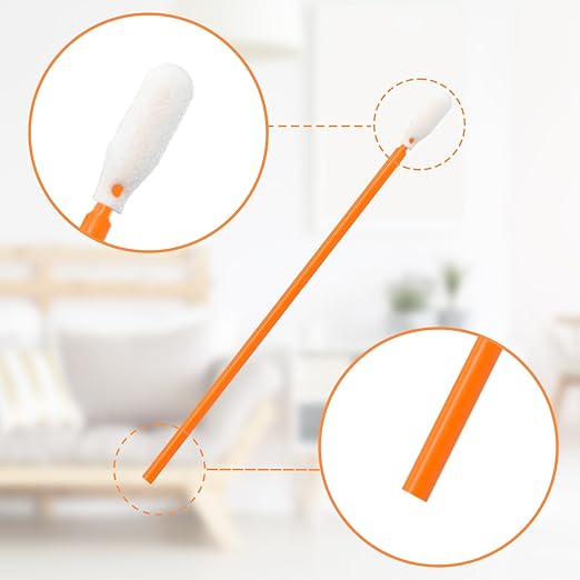 Wellgler's 200pcs Cleaning Swab Kit,Multi-Purpose Foam Cleaning Swabs,for Printers, Inkjets, Cameras, Automotive, Optics, Sensors, Guns,Arts and Crafts, Automotive Detailing(Orange)