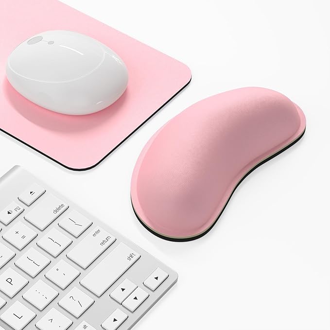Dapesuom Mouse Wrist Rest, Ergonomic Memory Foam Mouse Wrist for Computer Desk Mats Support, Hand Rest Pad Cushion for Gaming, Office, Laptop, Men, Women, Pain Relief & Easy Typing, Rose Pink
