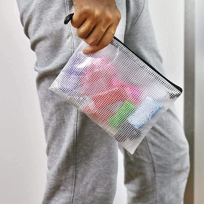 Oaimyy-3"x 5"-20 Pcs-Mesh Zipper Pouch Bag,Zippers Pouches Zip Bags File Bags for Organizing,Office Supplies,Home Storage,Cosmetics Travel,Assorted Color