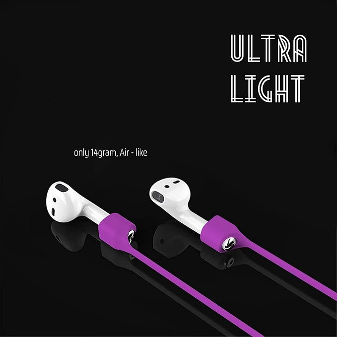 Ultra Strong Magnetic Airpod Pro Strap Anti-Lost Cord Sports Lanyard Compatible with Airpods 3rd 2nd Generation Pro 3 2 1 (3 Purple)