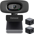 2K Quad HD Webcam with Privacy Cover & Noise-Canceling Microphone & USB C Adapter, Video Web Streaming Camera for PC Computer Desktop Laptop Mac Zoom Teams &More, 2pcs Cable Organizer