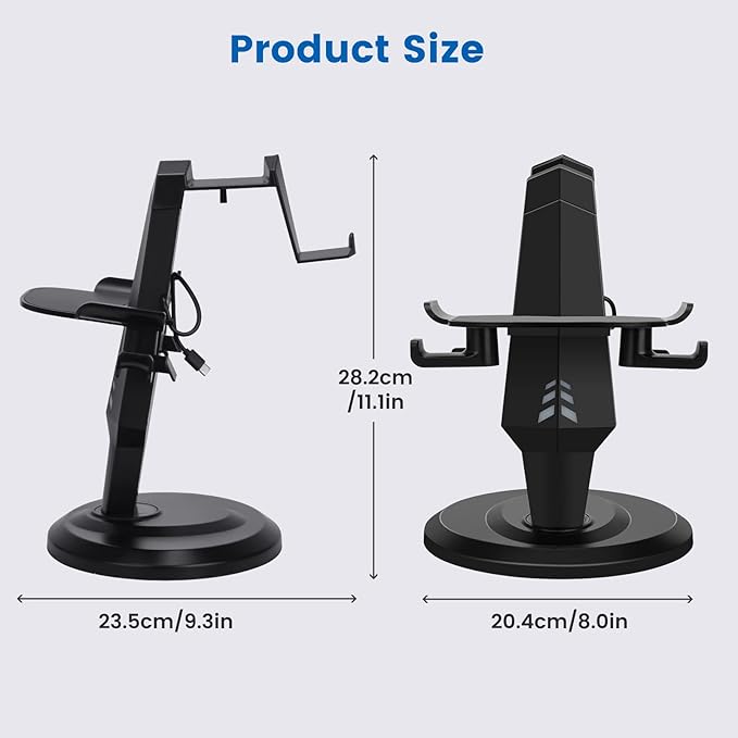 alcopanda VR Stand, Headset Charging Dock, VR Display Stand Accessories for Meta Quest 2, PSVR 2,Rift, Rift S,Valve Index Headset and Touch Controllers