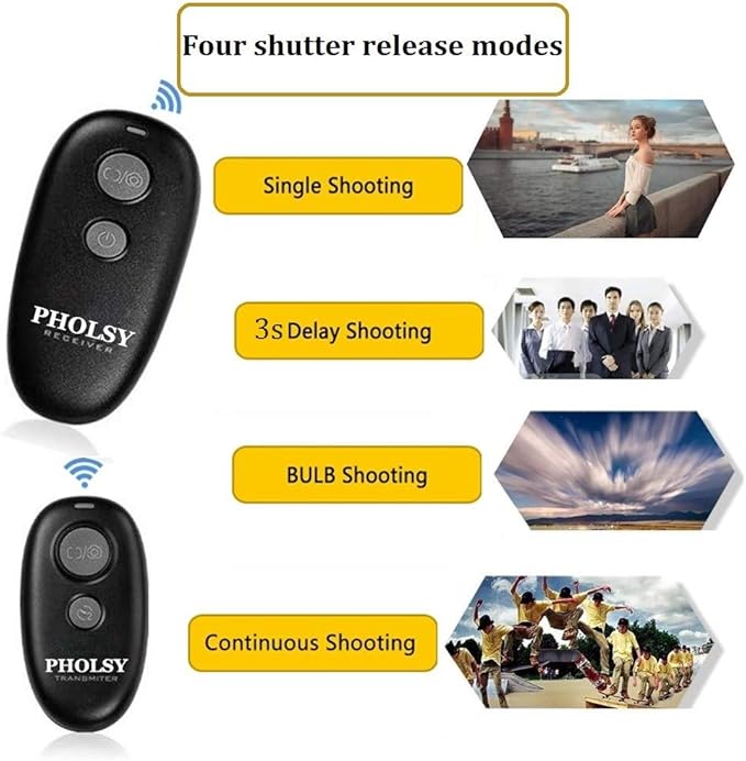 PHOLSY Wireless Shutter Release Remote Control for Sony a1, a9, 9M2, a7M4, a7M3, a7RM2, a7RM3, a7RM4, a3500, a6600, a6500, a6400, a6100, RX100M4, RX100M6, RX100M7, RX10M4, HX99, a68, a77, a350