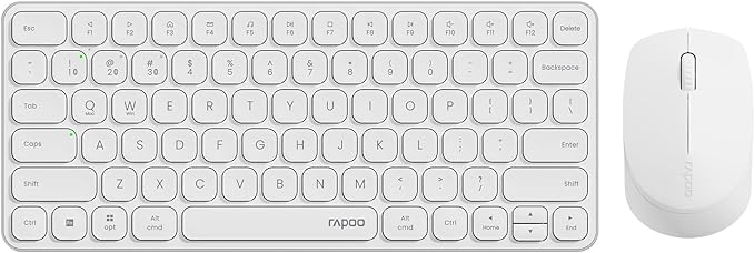 Rapoo 9010M Multi-Device Keyboard and Mouse Combo, 2.4GHz/Bluetooth 5.0/4.0 Wireless Keyboard & Mouse Set for Windows/Mac/Linux/Chrome, Support 4 Devices, Low-Profile Silent Click, Battery Powered