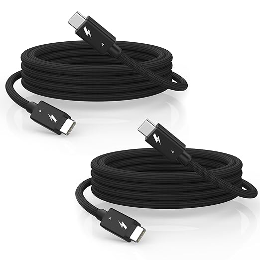 Thunderbolt 4 Cable, 2Pack 6.6FT USB C to C Cable, 240W Fast charging,40Gbps Data Transfer,Supports 8K/4K Displays, USB C charegr cord for iPhone 16 Series, MacBook Air, iPad (Thunderbolt 4-Certified)
