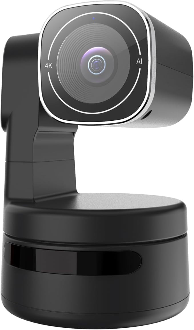 USB C Webcam PTZ Webcam, 4K Streaming Web Camera with Folded Bracket, 3X Digital Zoom with Remote Control, One Click Mute for Privacy Protection, Works with Zoom,OBS,TikTok,YouTube,etc