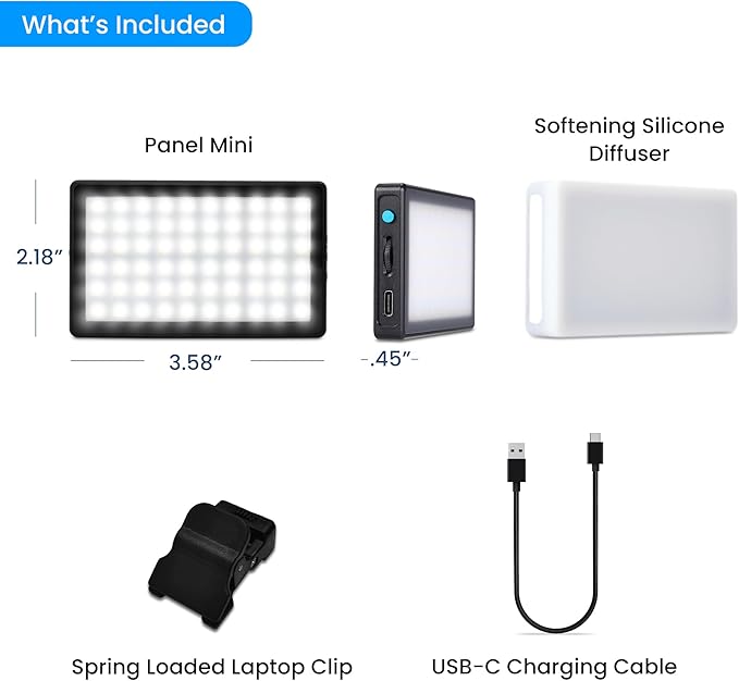 Lume Cube Video Conference Lighting Kit | Live Streaming, Video Conferencing, Remote Working | Lighting Accessory for Laptop, Adjustable Brightness and Color Temperature, Computer Mount Included