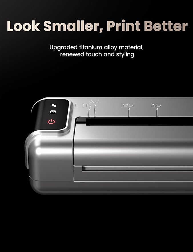 Phomemo Q302 Upgraded Portable Printers Wireless for Business, Ultra-Small Bluetooth Printer for Mobile Printing, 2400mAh Battery can Reverse Charging, 300dpi Inkless Printer Support 8.5X11 US Letter