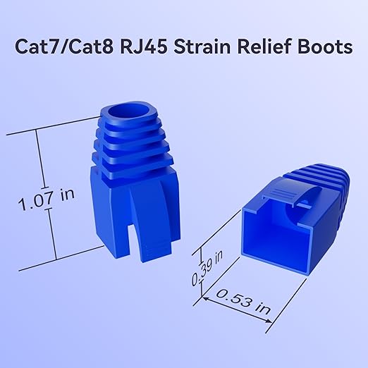 CableGeeker 100-Pack Cat7 / Cat8 RJ45 Strain Relief Boots, RJ45 Boot, Cat 6 Boot, Cat6 Ethernet Boots, Suitable for 8.5mm(0.33in) Ethernet Cables (Square-Press Multicolor)