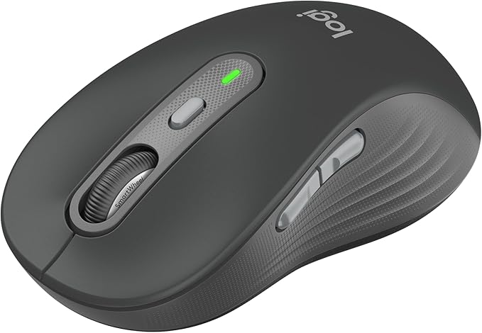 Logitech Signature Plus M750 L Wireless Mouse - for Large Hands, SmartWheel, Bluetooth, Multi Device, 24-Month Battery, Silent Clicks, Customizable Side Buttons, Contoured Shape - Graphite