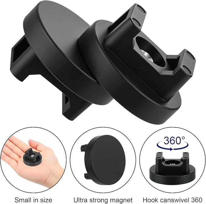 Yookeer 40 Pcs Magnetic Zip Tie Mount Base Black Magnetic Cable Clips Wire Holder Multipurpose Cable Ties Management Base Electrical Supplies for Wire (31 mm)