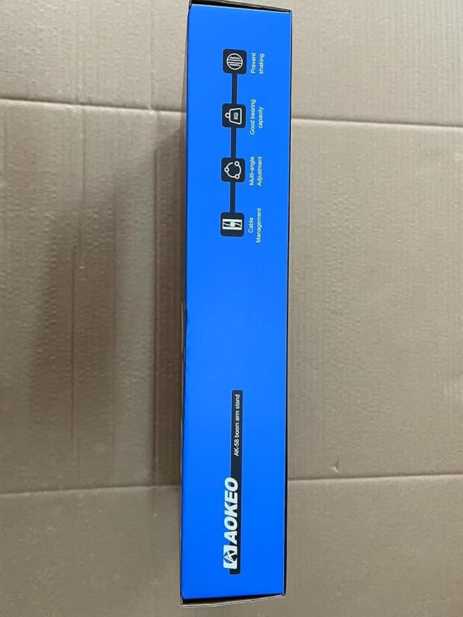 Microphone Arm,Aokeo AK-58 Desk Low Profile Adjustable Mic Boom Arm Stand,Suitable For Blue Yeti,Snowball iCE, HyperX QuadCast,SoloCast,Elgato Wave,Etc