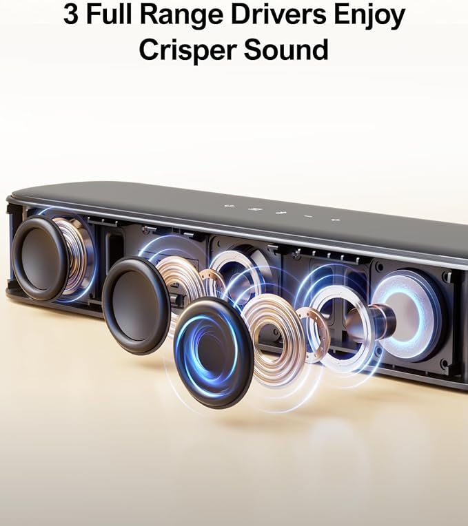 ULTIMEA 5.1ch Sound Bar with Subwoofer, Home Theater Virtual Surround Sound System for TV, Soundbar with App Control, 2 Surround Speakers, Opt/AUX, Peak Power 250W, Aura A30