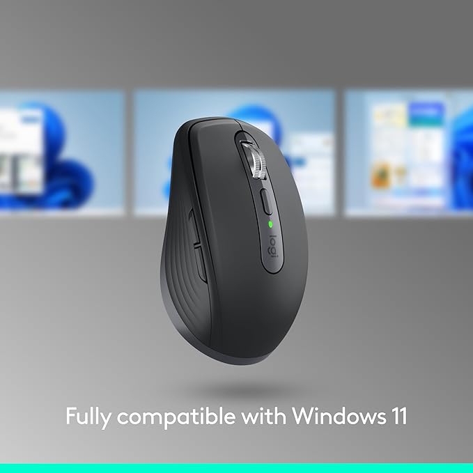 Logitech MX Anywhere 3S Compact Wireless Mouse, Fast Scrolling, 8K DPI Any-Surface Tracking, Quiet Clicks, Programmable Buttons, USB C, Bluetooth, Windows PC, Linux, Chrome, Mac - Pale Grey