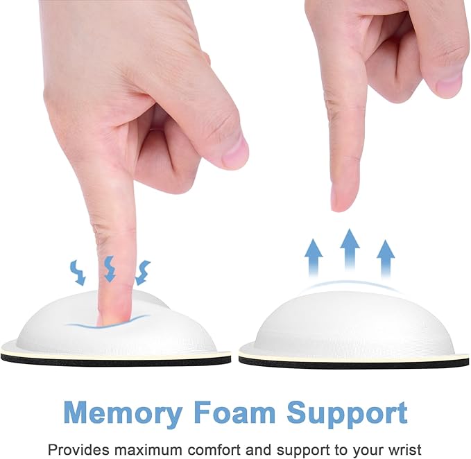 Dapesuom Mouse Wrist Rest, Ergonomic Memory Foam Mouse Wrist for Computer Desk Mats Support, Hand Rest Pad Cushion for Gaming, Office, Laptop, Men, Women, Pain Relief & Easy Typing, Ivory White