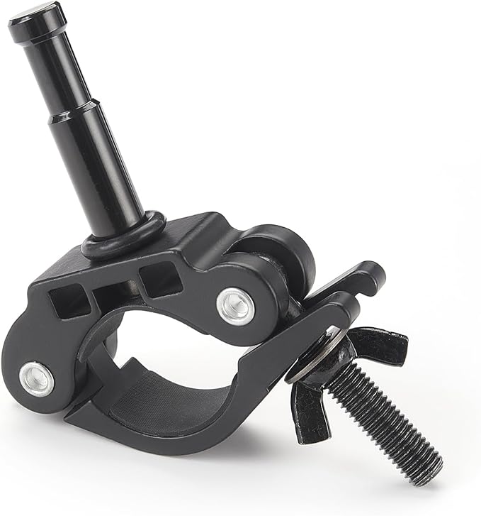 PHOCUS Half Coupler Clamp with 5/8" Baby Pin, Heavy Duty Truss Clamp on Round Tube for Supporting Photography Video Light Studio LED Ring Light (Clamp Range: 40-50mm)