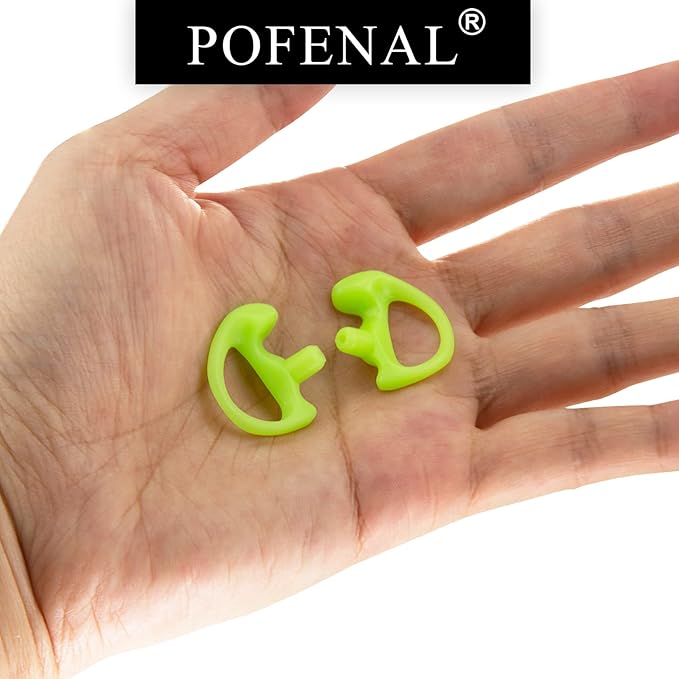 Silicone Replacement Earmold for Motorola/Baofeng/Retavis Radios - Police Walkie Talkie & Law Enforcement Soft Earpiece Inserts (8 Pair, Green - 2L/4M/2S)