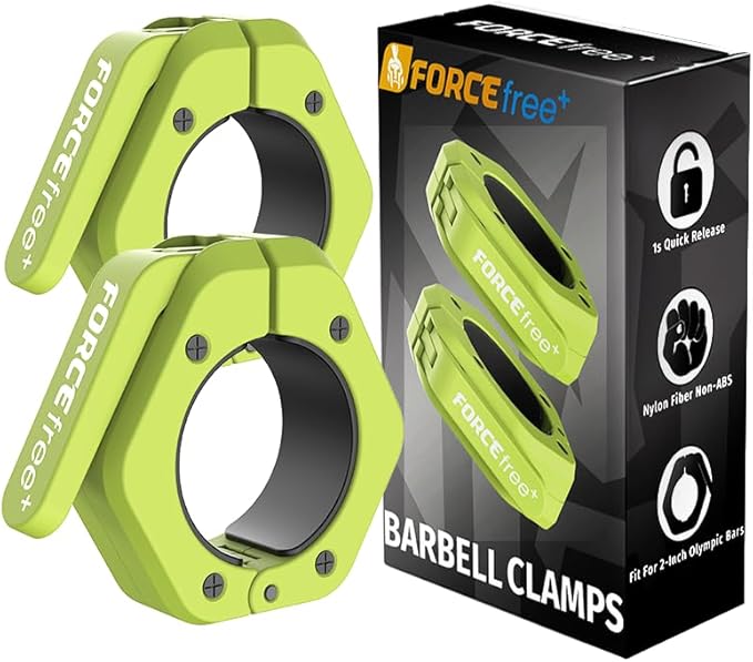Barbell Clips (Pair), Barbell Clamps, Quick Release Olympic Barbell Clamps with Anti Slip TPR Grip, Barbell Collars for Secure Weightlifting & Powerlifting