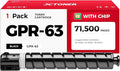 GPR-63 GPR63 Black Toner Cartridge 1-Pack with chip High Yield Replacement for Canon GPR-63 4766C003AA Compatible with ImageRUNNER Advance DX 6855i 6860 6860i 6870 6870i Printer Ink Copier All-in-One