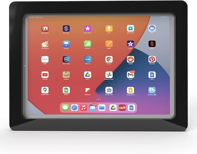 TABcare Anti-Theft Acrylic VESA Enclosure for Apple iPad Pro 11" 1st, 2nd, 3rd, 4th gen. with Free Wall Mount Kit & 90-Degree Angle USB C Cable (iPad Pro 11 1/2/3/4, Black)
