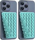 2PACK Silicone Double Sided Suction Phone Case Mount, Detachable Hands Free & Strong Grip Holder for Selfies & Videos, Compatible iPhone Android (Sky Blue, 2Pack 40 Suction Cups)
