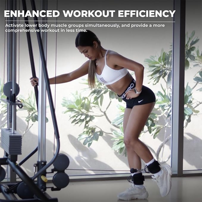 Ankle Straps for Cable Machines Women - Adjustable Gym Ankle Strap for Cable Machine, Neoprene Padded Cable Straps, Durable Leg Strap with Cable Cuff, Glute Kickback Ankle Strap with D Rings
