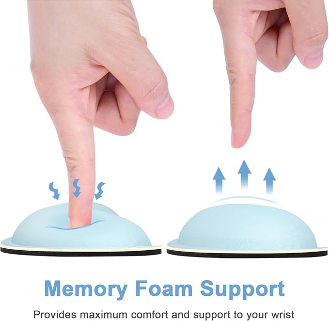 Dapesuom Mouse Wrist Rest, Ergonomic Memory Foam Mouse Wrist for Computer Desk Mats Support, Hand Rest Pad Cushion for Gaming, Office, Laptop, Men, Women, Pain Relief & Easy Typing, Sky Blue