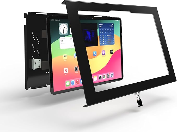 TABcare Locking Security Metal Case for Apple iPad Air 13" 2024 6th gen. for Kiosk, POS, Store, Show Display (Black, iPad Air 13 2024)