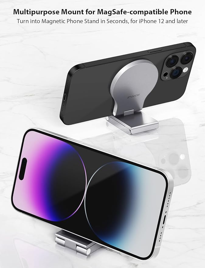 Stouchi Continuity Camera Mount for iMac, Desktop Monitor Compatible iPhone Webcam Mount with Mag-Safe