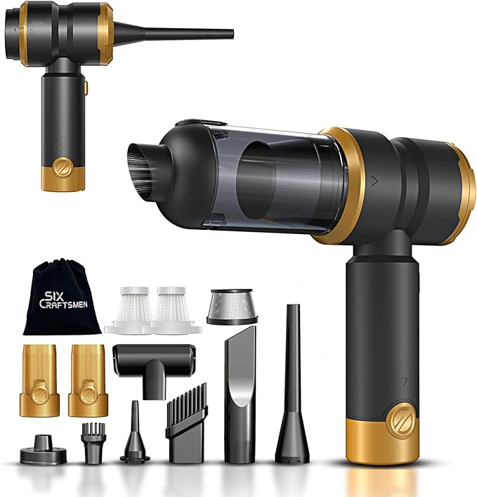 Handheld Car Vacuum Cleaner Cordless, Portable Small Car Vacuum with 16000PA Strong Suction, 4-in-1 High Power Vacuum Cleaner & Air Duster with 2 Batteries, Mini Handheld Vacuum for car,home,office