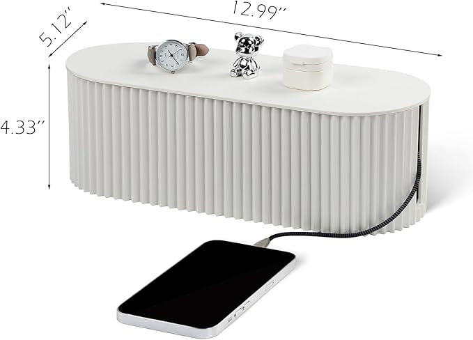 Large Cable Organizer Box for Power Strips, Surge Protectors, Chargers, TV Computer Wires - White