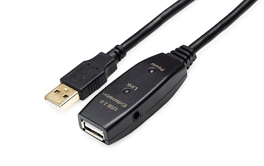 50 Feet Active USB Extension Cable 2.0 Male to Female with 2 Extension chipsets Signal Booster - Active Extension/Repeater Cord 15 Meters / 50 Feet