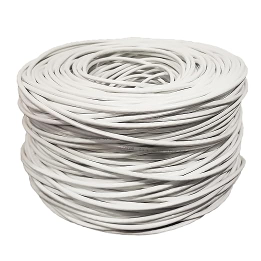 Dripstone CAT6 Ethernet Cable 1000ft Bulk Network LAN Wire 23AWG Solid CCA UTP 550MHz High-Speed Internet Cable Gaming, Streaming, Office, Home Use, Pull Box, Cat6 Bulk, Stable Connectivity - White