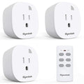 Remote Control Outlet Wireless Light Switch for Household Appliances, Expandable Remote Light Switch Kit, Up to 100 ft Range, FCC Certified, ETL Listed, White (3 Outlets + 1 Remotes)