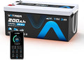 24V 200AH Bluetooth Low/High Temp Cutoff LiFePO4 Lithium Battery with Self-Heating, Built-in 200A BMS, Rechargeable Battery with 5.12kW for RV/Camper, Solar Home & Off-Grid Setup, Backup