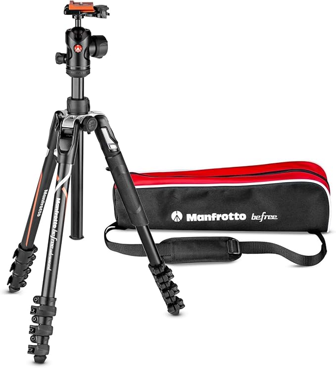 Manfrotto Befree Advanced Camera Tripod Kit Compatible with Sony Alpha7 and Alpha9 Cameras, Tripod Travel Kit with Ball Head and Lever Closure, Aluminium Tripod for Camera Accessories, DSLR,Mirrorless