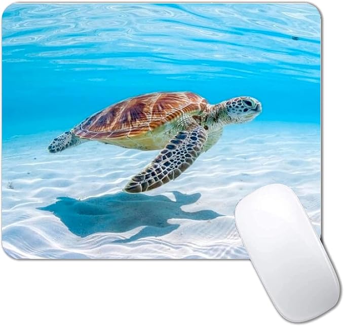 Sea Turtle Mouse Pad Non-Slip Rubber Base Gaming MousePads for Computers Laptop Office,Cute Mouse Pads with Designs for Women,9.5"x7.9"x0.12" Inch(240mm x 200mm x 3mm)