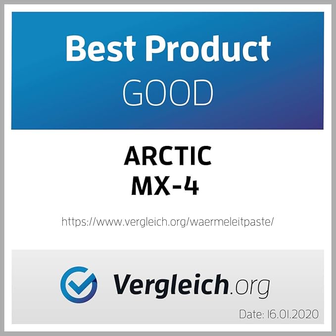 ARCTIC MX-4 (incl. Spatula, 4 g) - Premium Performance Thermal Paste for All Processors (CPU, GPU - PC), Very high Thermal Conductivity, Long Durability, Safe Application
