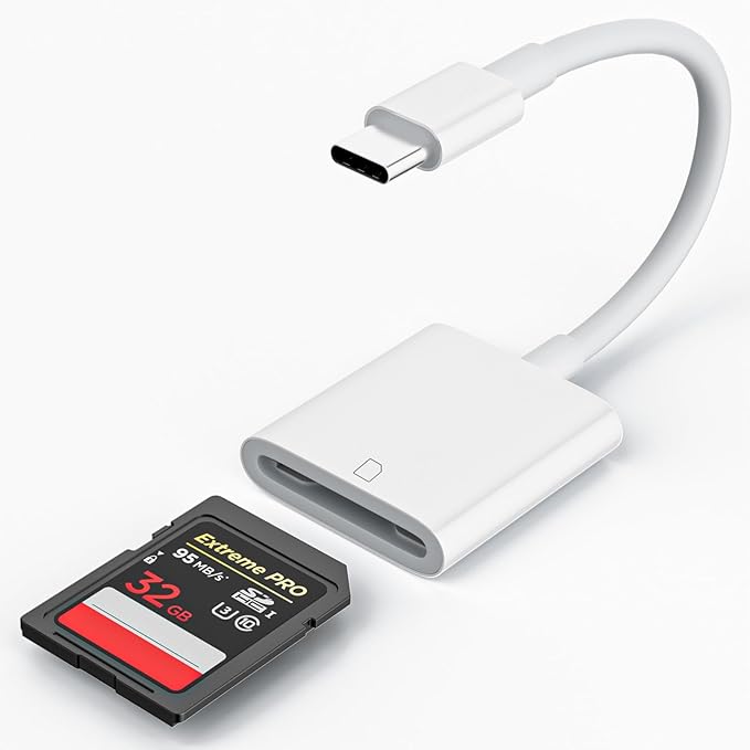 USB C SD Card Reader, Type C SD Memory Card Reader Micro SD Card Reader Compatible with iPhone 16/15/ iPad MacBook/Air/Pro iMac/Samsung Galaxy Android