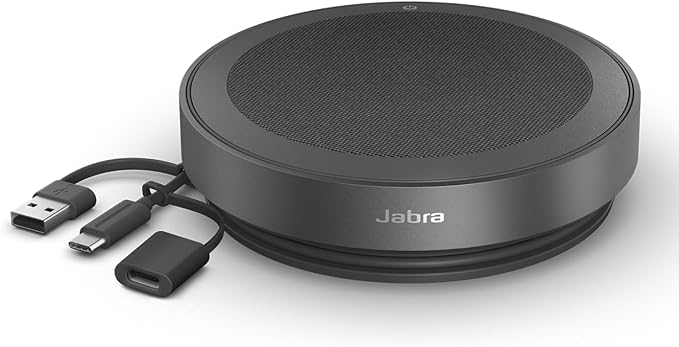Jabra Speak2 75 (2025 Edition) Wireless Bluetooth Speakerphone - 4 Noise-Cancelling Mics, 65mm Speakers - New Linking Feature - USB-C Dongle - Certified for Zoom and Google Meet - Dark Grey